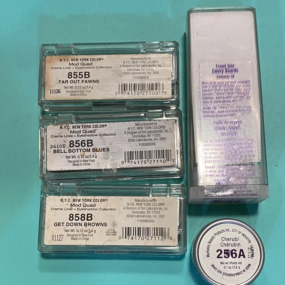 NYC Mod Quad Eyeshadow Trio - Browns, Blue, & Champagne Shades New!